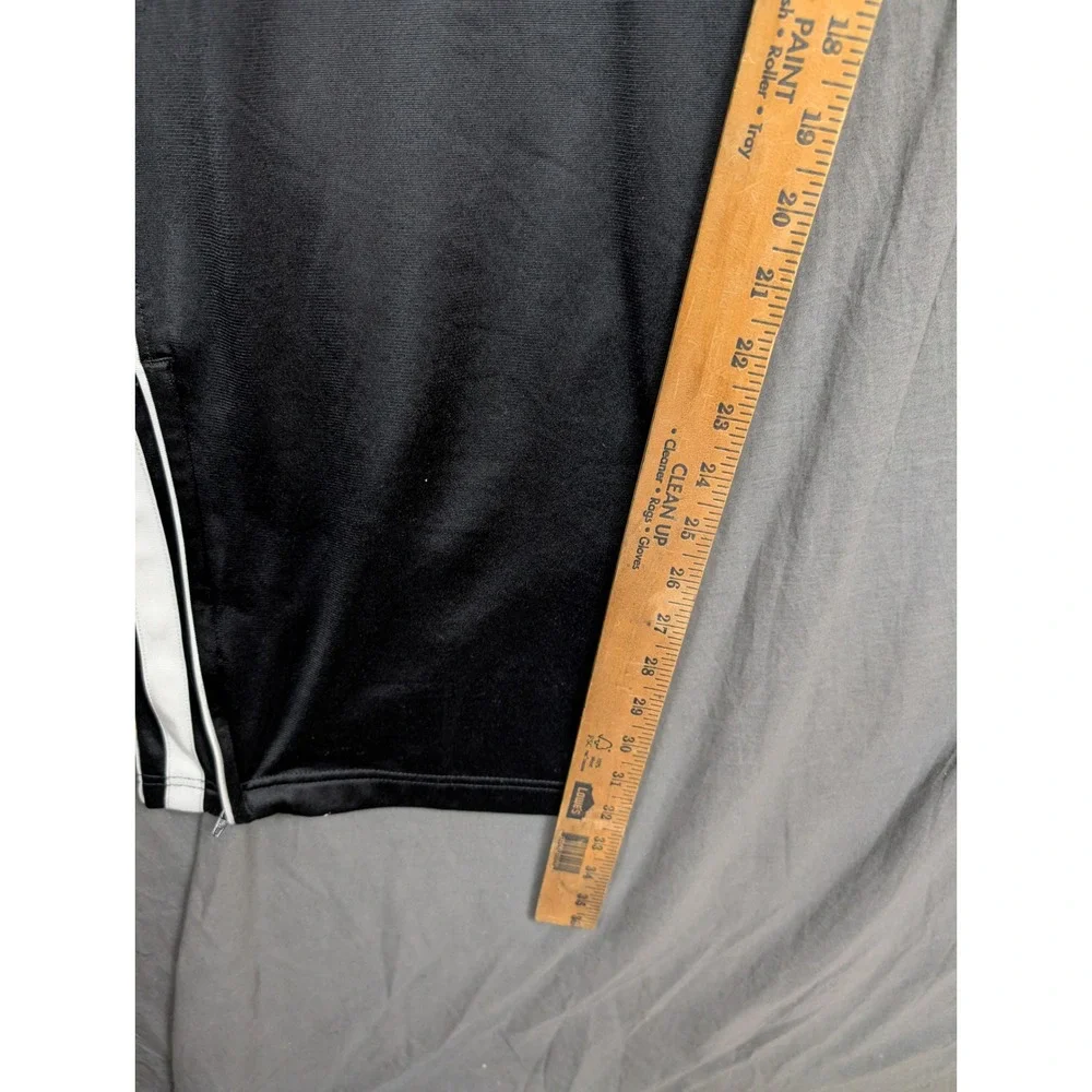 Nike Mens Track Pants Black White Side Stripe Elastic Waist Ankle‎ Zip LT
